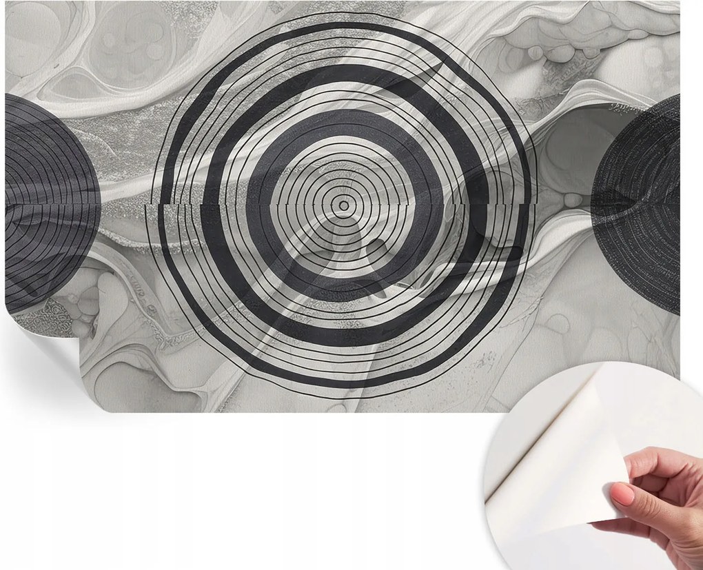 Modern öntapadós fotótapéta falra Szürke körök 416x254 cm