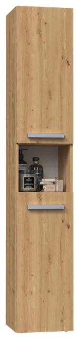 Shannan Nel III fürdőszoba szekrény, 31x174x30 cm, tölgy