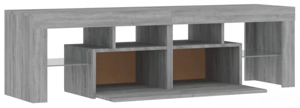 szürke sonoma színű TV-szekrény LED-világítással 140x36,5x40 cm