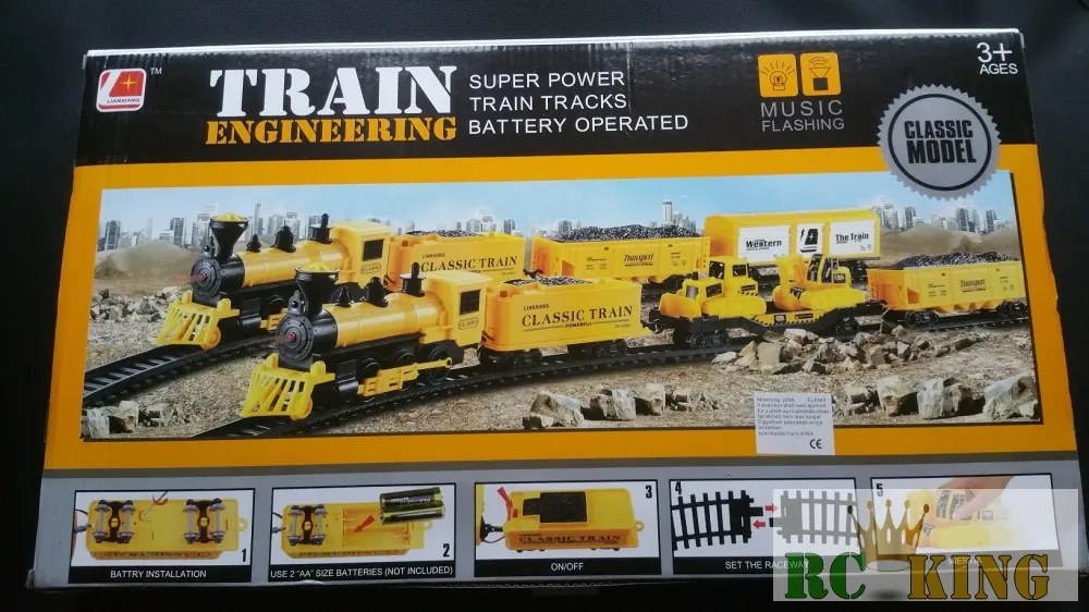 Train Engineering Classic Model Train Set Mérnök Vonat Készlet Elemes Vasút Szett