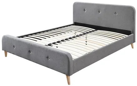 Franciaágy 140 cm Lomaha New (szürke) (ágyráccsal). 1104167