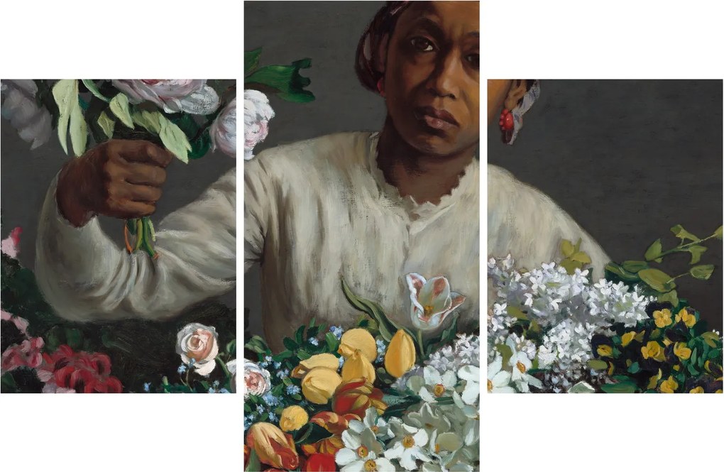 Kép - Frédéric Bazille, Young Woman with Peonies, reprodukciók (90x60 cm)