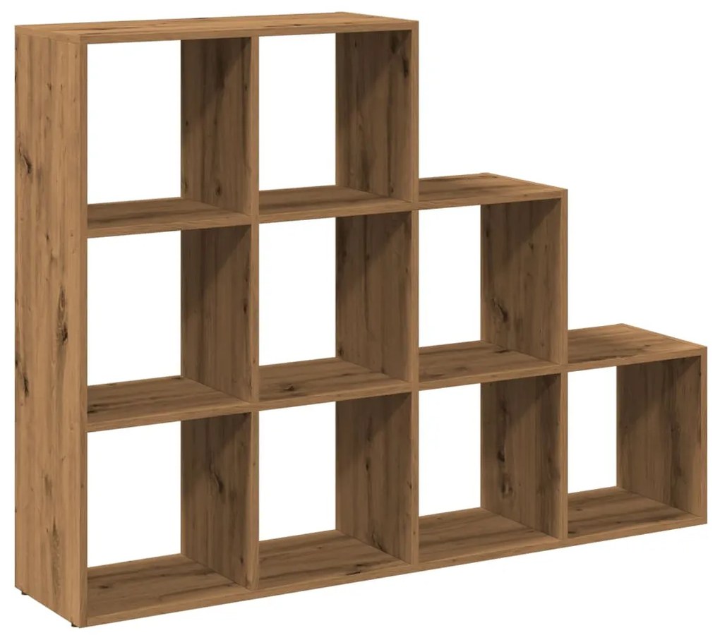 3 szintes kézműves fa elválasztó könyvespolc 137,5x29x103,5 cm