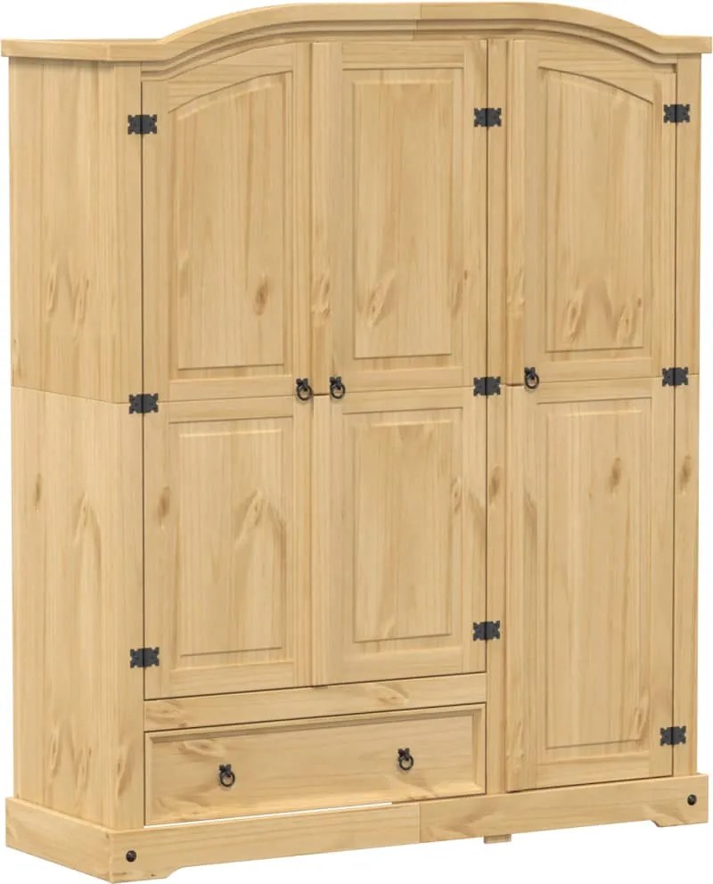 vidaXL Corona tömör fenyőfa ruhásszekrény 151,5 x 52 x 186 cm