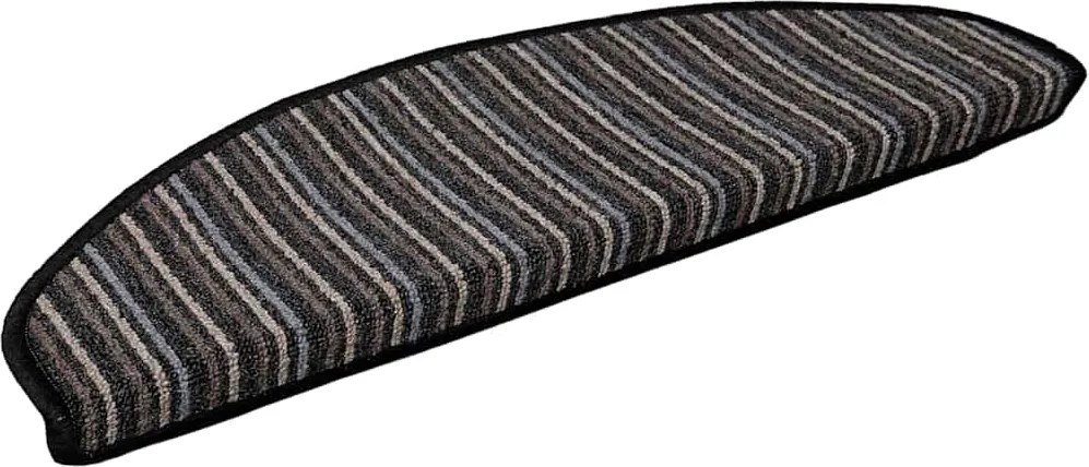 vidaXL Öntapadós lépcsőszőnyegek 15 pcs Antracit 65 x 21 x 4 cm