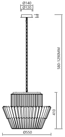 Csillár láncon DONNA 12xE14/40W/230V átm. 55 cm matt króm