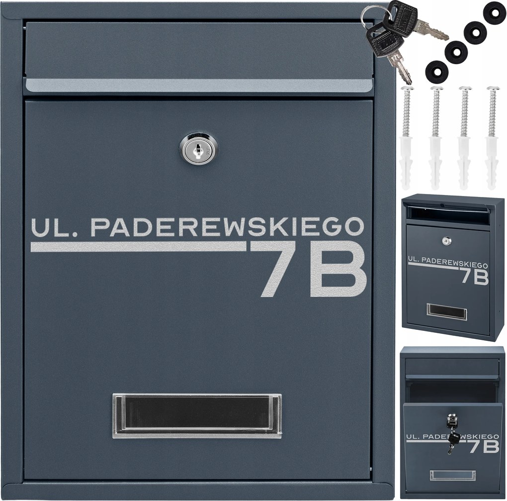 Postaláda Levél Antracit Minta