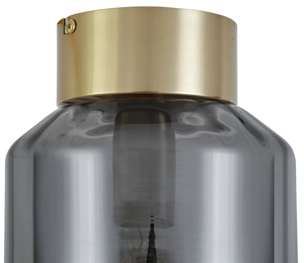 Modern mennyezeti lámpa sárgaréz füstüveggel - Stiklo