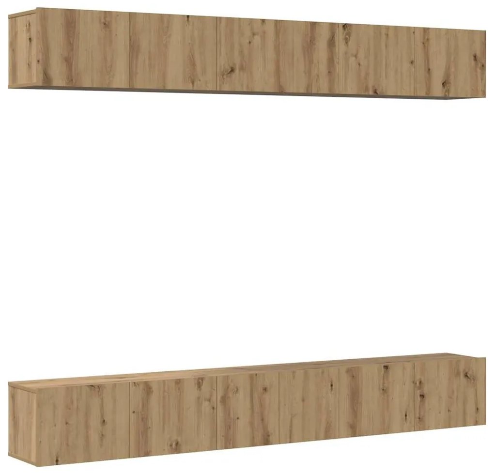 TV szekrény garnitúra 6 pcs kézműves tölgy 80 x 30 x 30 cm