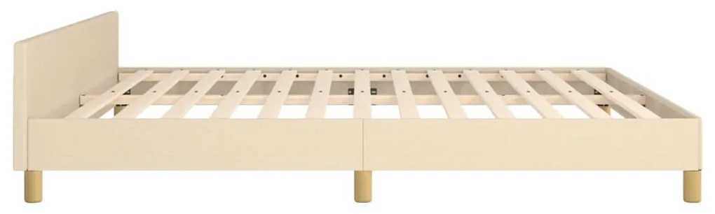 krémszínű szövet ágykeret matrac nélkül 180 x 200 cm
