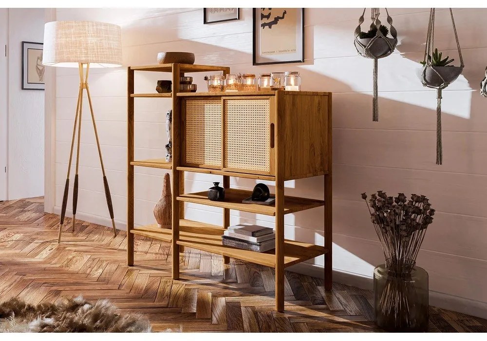 Tölgyfa könyvespolc 120x123 cm Pola - The Beds