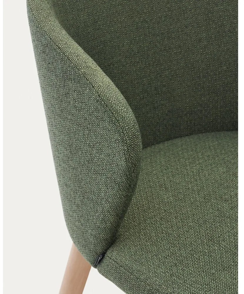 Sötétzöld kárpitozott étkezőfotel Darice – Kave Home
