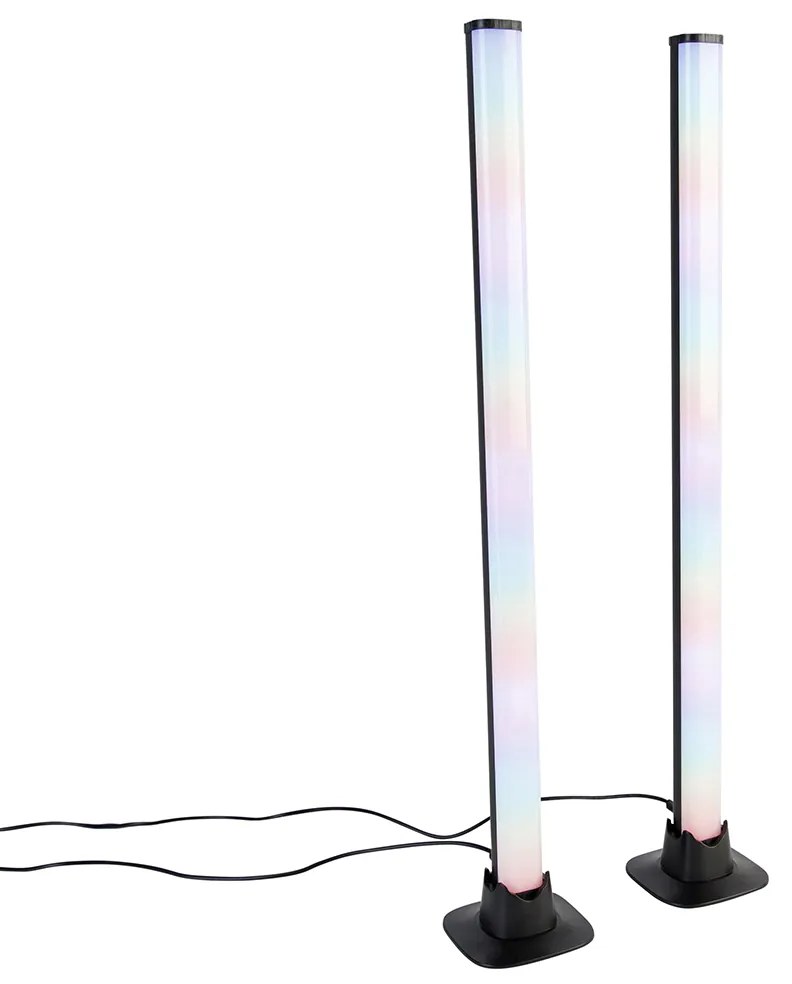 Asztali lámpa fekete, LED-del, távirányítóval és RGB-vel - Arnold