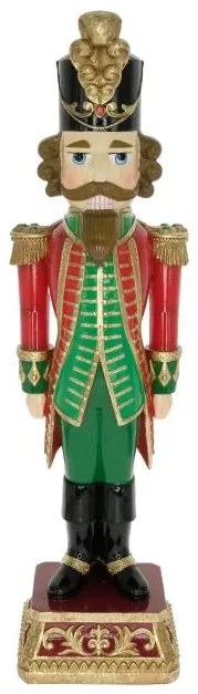 Nagy diótörő figura zöld piros 45 cm