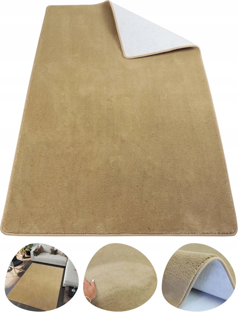 Vastag Sűrű Szőnyeg A Nappaliba Puha Bézs Elegancia 150X200 Harmony Lux
