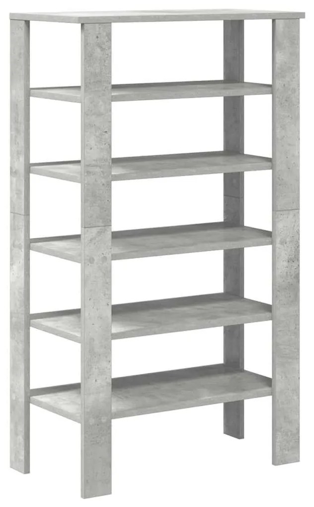 betonszürke szerelt fa cipőtartó 61x32x105 cm