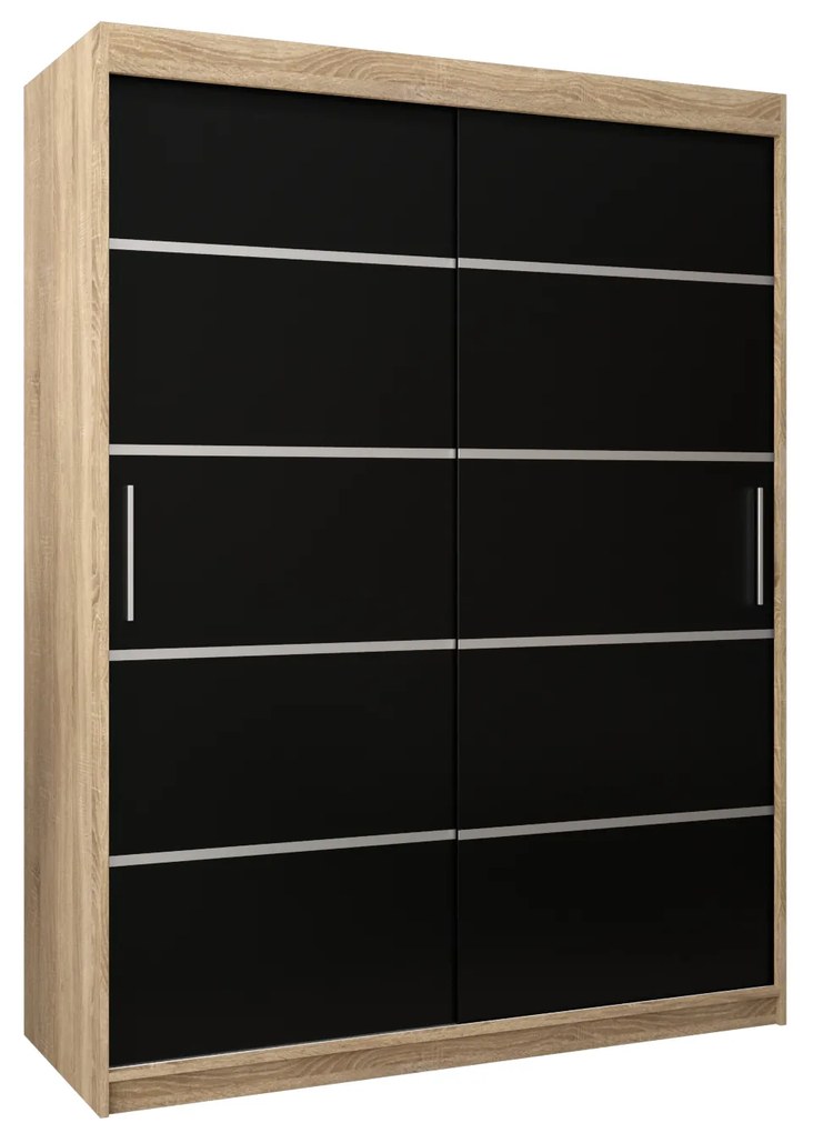 Ruhásszekrény 180 cm Verika 1 180 (szonoma tölgy + fekete). 1063724