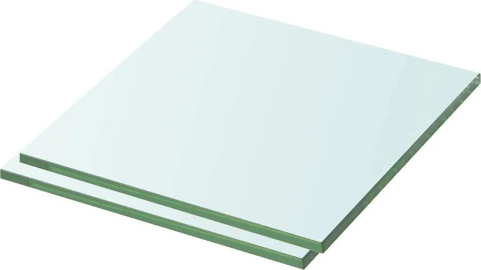 vidaXL 2 db átlátszó üveg paneles polc 30 x 30 cm
