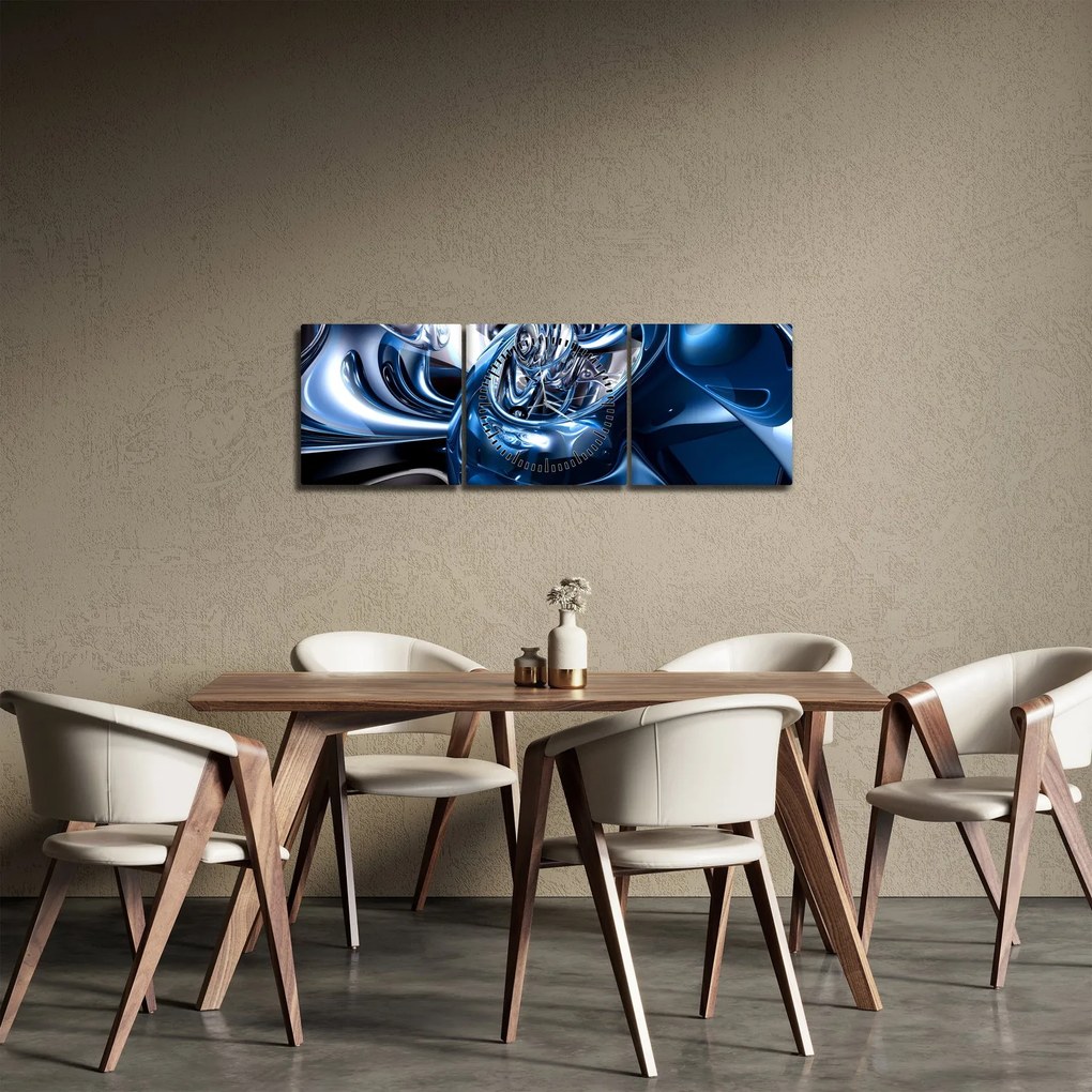 Absztrakció kép - körök (órával) (90x30 cm)