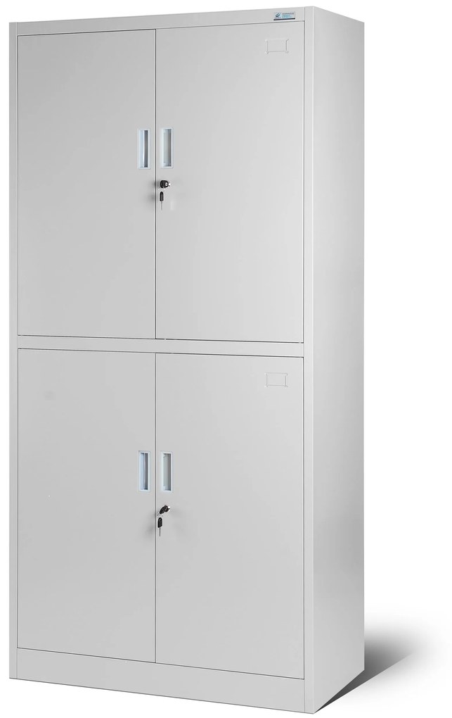 Fém iratszekrény MAGDA, 900 x 1850 x 400 mm, szürke