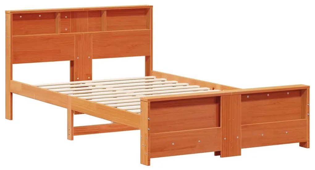 vidaXL Ágykeret fejtámlával Faggyú barna 140 x 190 cm Faanyag