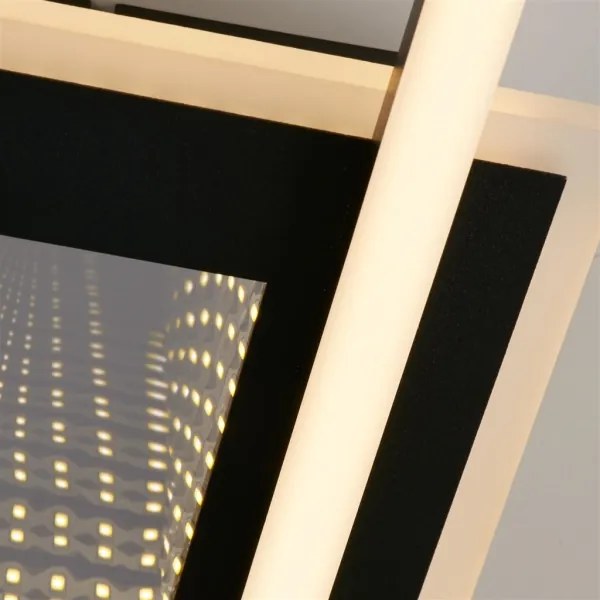 Searchlight 44250BK - fényerőszabályozható mennyezeti lámpa QUADRATE LED/24W/230V 36x36 cm