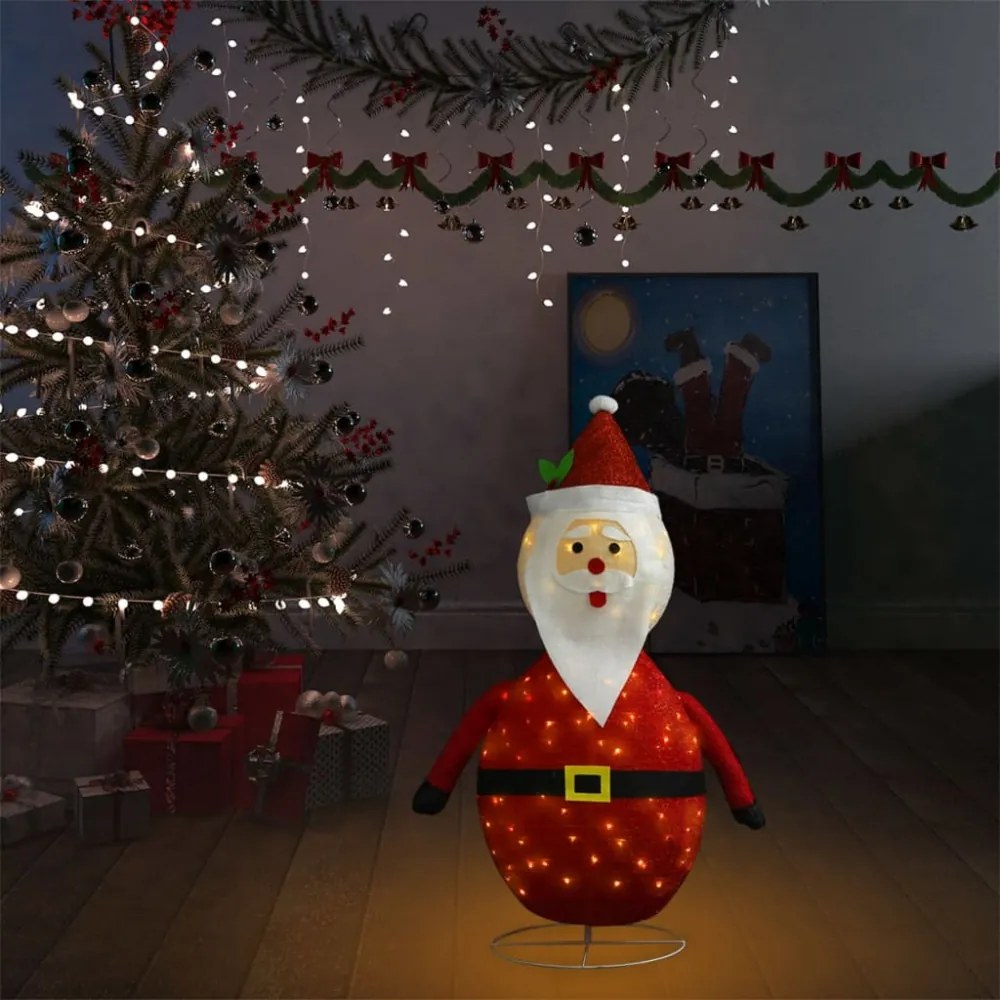 dekoratív luxus szövet karácsonyi LED-es Mikulás figura 90 cm