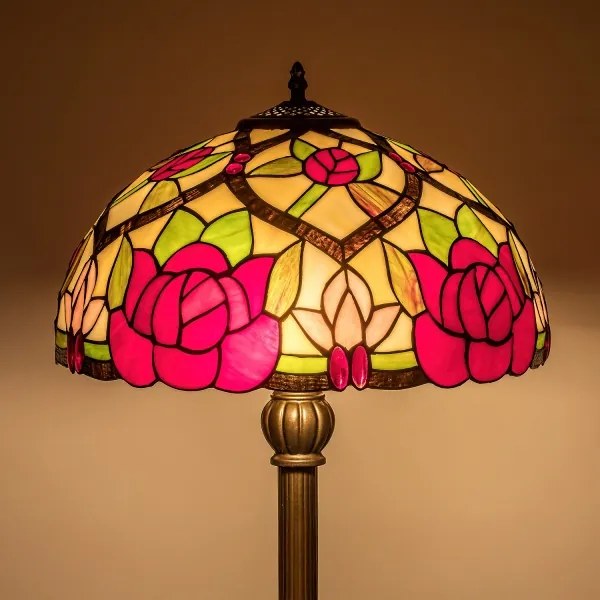 Brilagi - Tiffany-stílusú vitrázs állólámpa GARLAN 2xE27/60W/230V