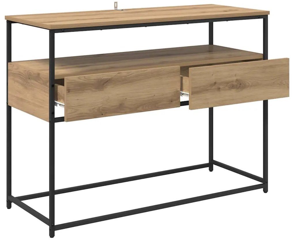 Konzolasztal fiókkal Artisan tölgy 100 x 40 x 75 cm Faanyag