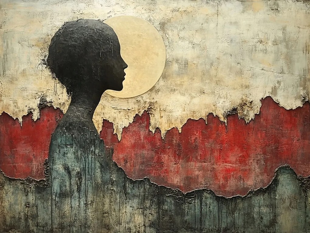 Vászonkép Canvas Absztrakt Grafika Figura Profil Hold 80x60