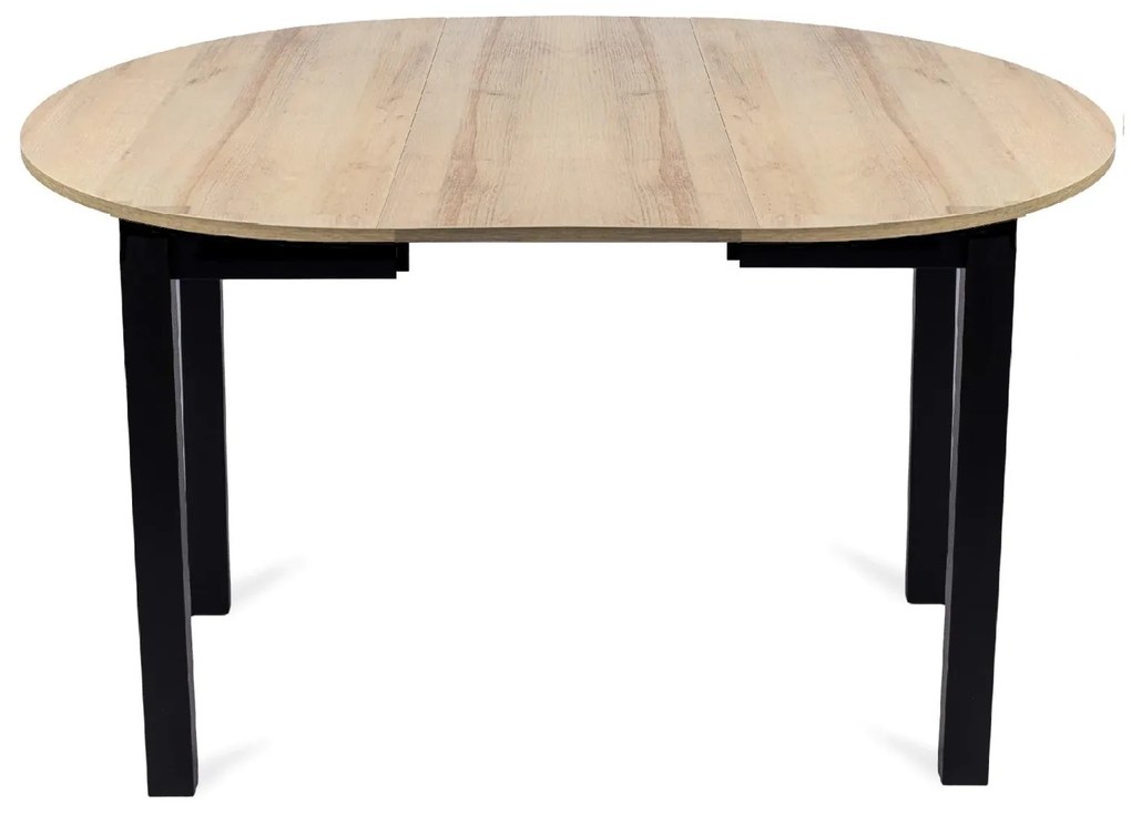 Kerek összecsukható asztal Harry 102-142 cm tölgyfa riviera fekete