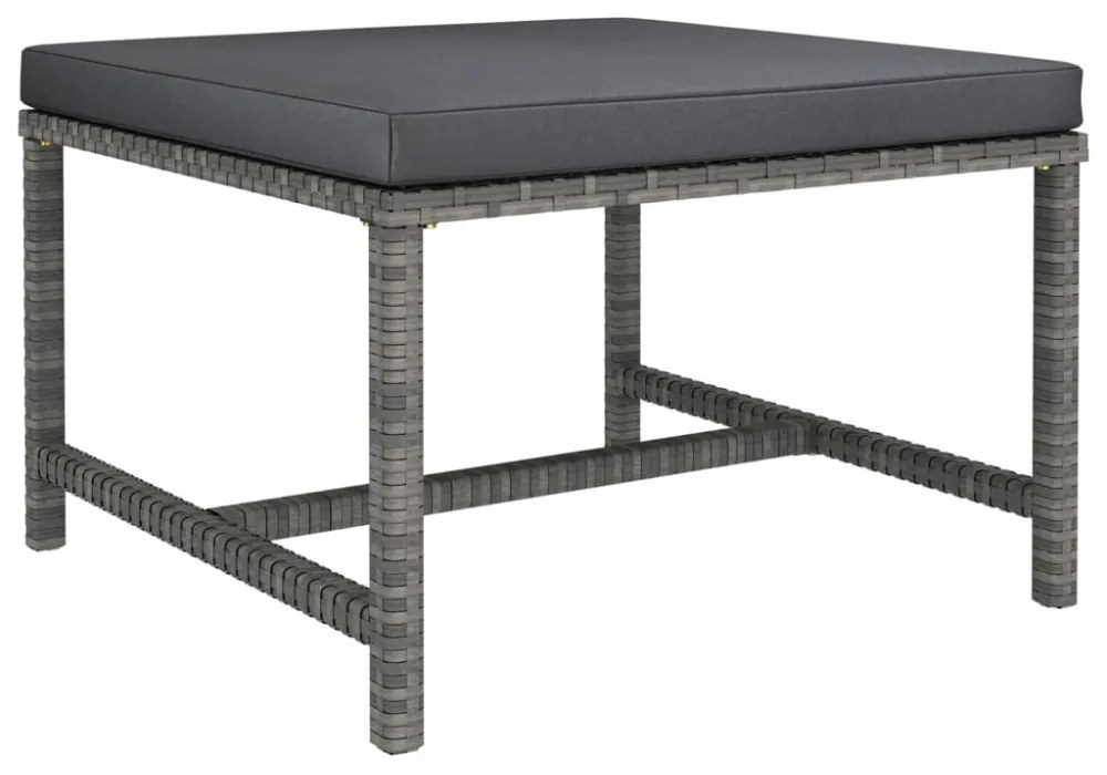 vidaXL 6 részes szürke polyrattan kerti ülőgarnitúra párnákkal