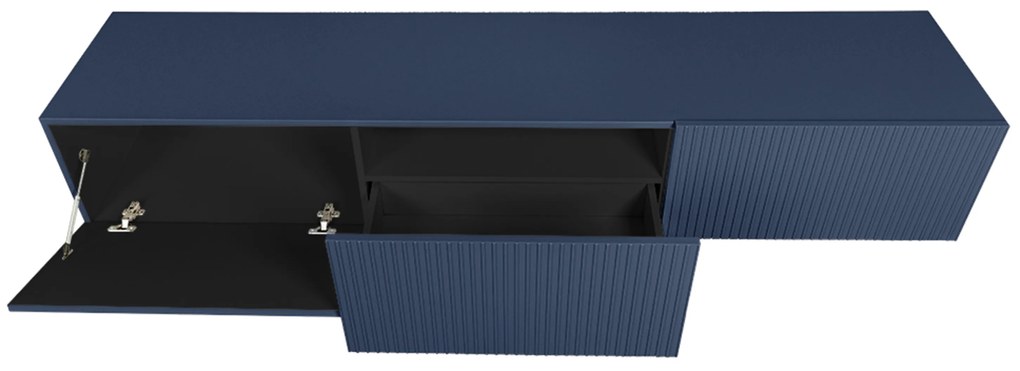 Nicole 200 cm-es fali TV-szekrény - sötétkék MDF