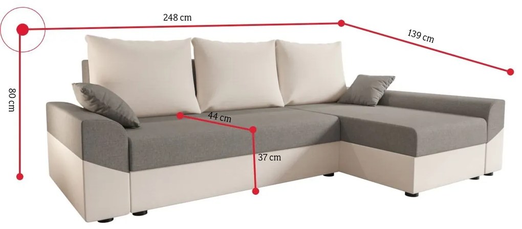 VIVIANA ágyazható sarok ülőgarnitúra - sawana 14/sawana 05