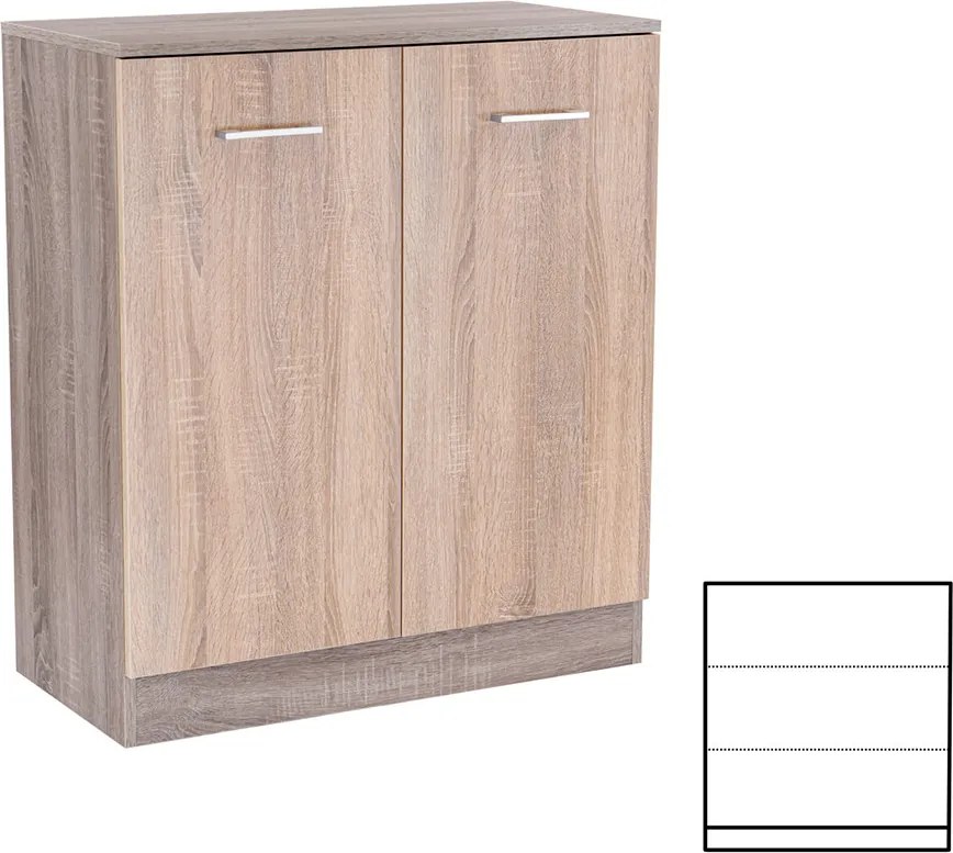 Miami komód 2 ajtós 80x92 cm sonoma tölgy-yorki tölgy