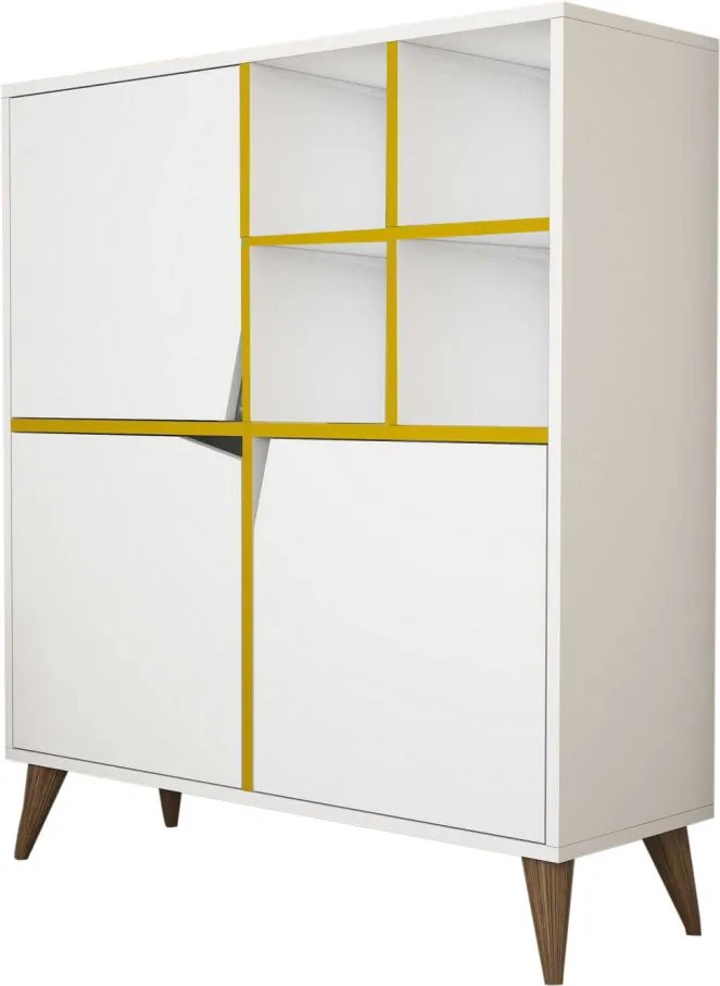 Pulse konyhaszekrény, fehér-sárga, 100 cm