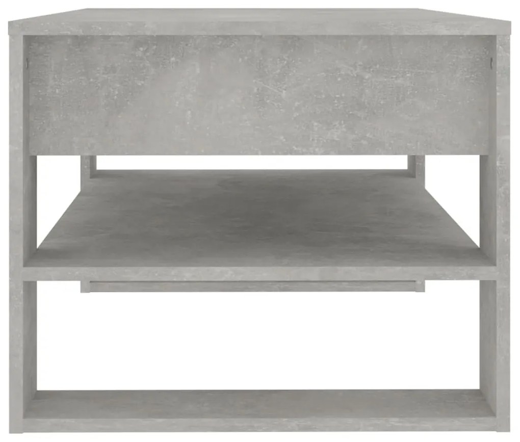 Betonszürke szerelt fa dohányzóasztal 102 x 55 x 45 cm