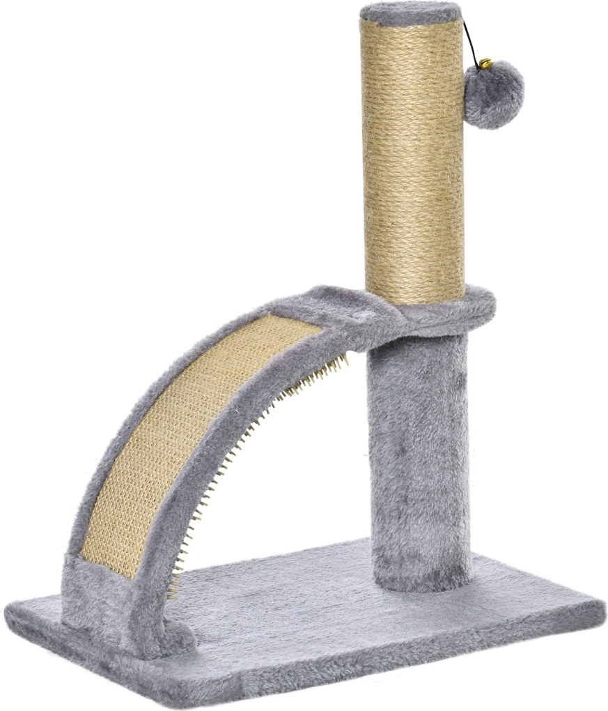 PawHut Kicsi Macska Tépőoszlop Macskák Számára 4,5 kg-ig, Macska Tépőlemez, Tépőoszlop, Macska Kézilabda 34 x 24 x 43 cm Szürke | Aosom