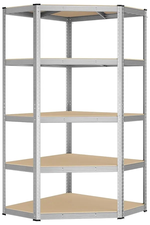 5 szintes sarok tárolópolc 70x70x180