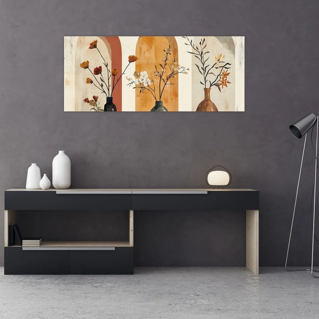 Kép - Vázák boltívekben (120x50 cm)