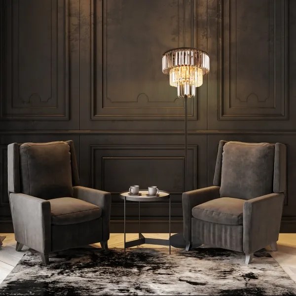 Globo 15695S - Állólámpa NAXIS 3xE27/40W/230V átm. 40 cm fekete