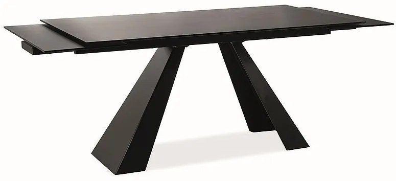 Salvadore bővíthető étkezőasztal matt fekete 120-180cm