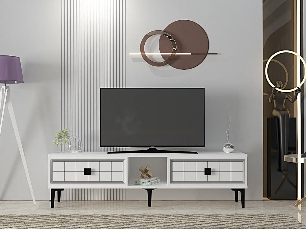 Yuka TV-állvány, fehér, 150 cm