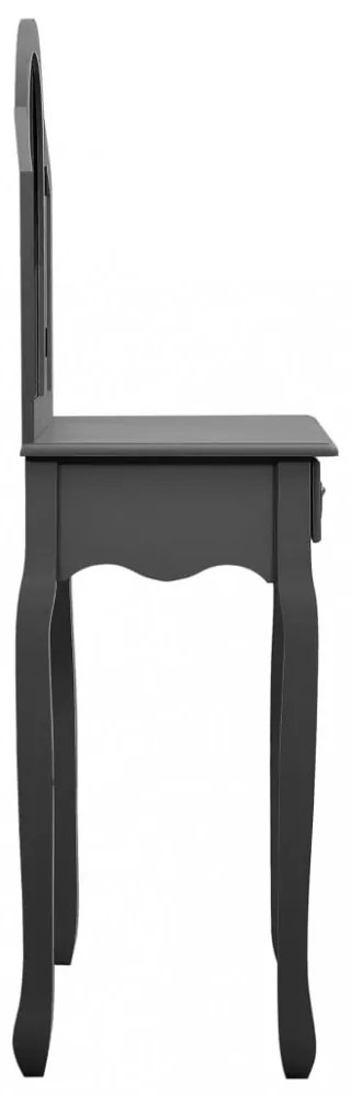 szürke császárfa MDF fésülködőasztal ülőkével 65x36x128 cm