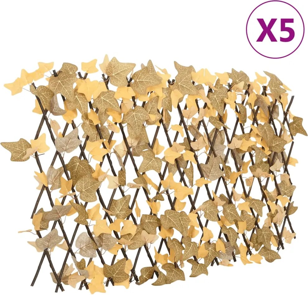 vidaXL 5 db narancssárga bővíthető műjuharlevélrács 180 x 60 cm