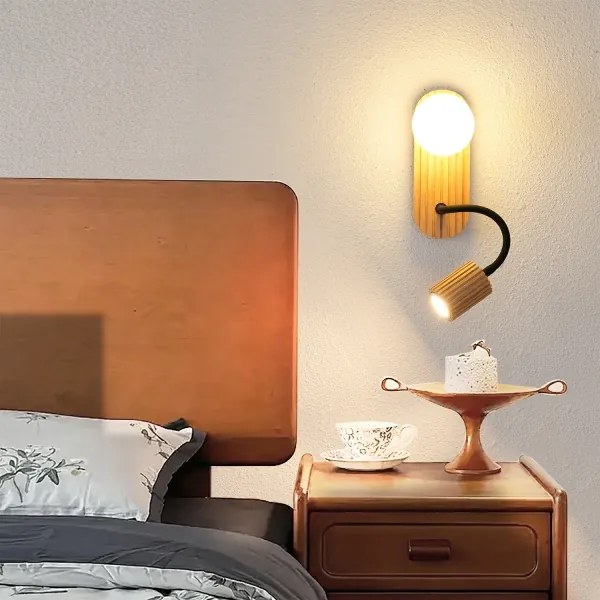 Brilagi - MODERN WOOD fali lámpa 1xG9/5W/230V + 1xGU10/8W, kaucsukfa