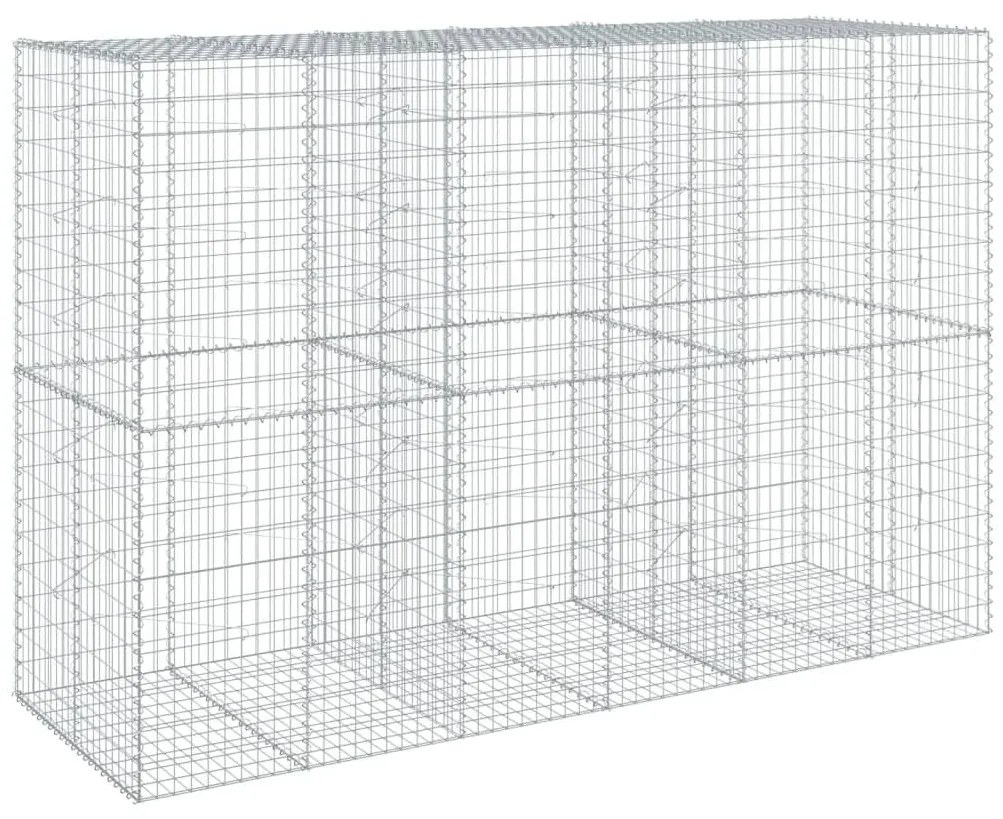 horganyzott vas gabion kosár fedéllel 300 x 100 x 200 cm