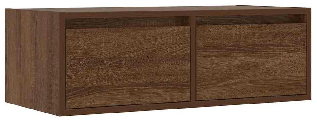 TV szekrény LED világítással barna tölgyfa 75x35,5x25 cm