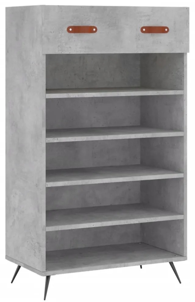 betonszürke szerelt fa cipőszekrény 60x35x105 cm