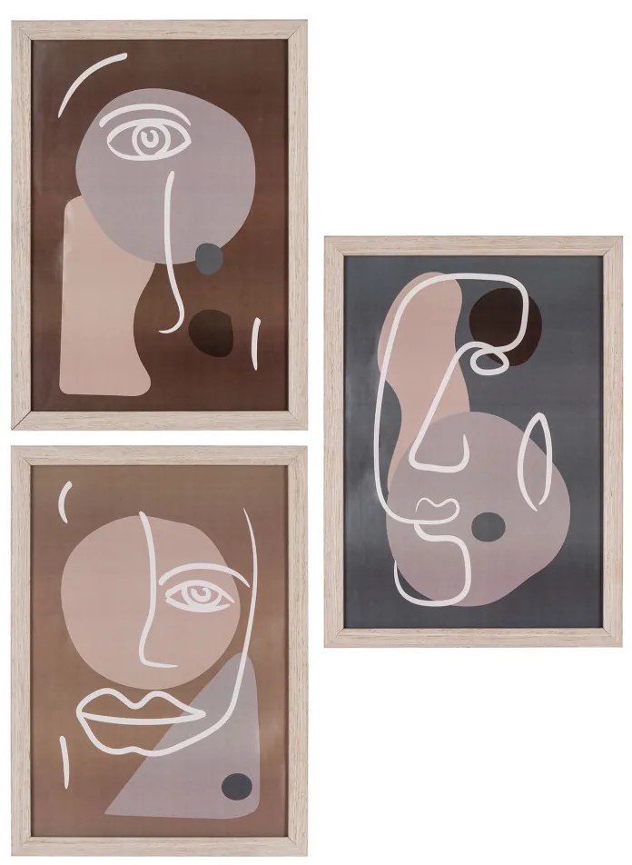 Madison falikép szett, natúr, 3 db